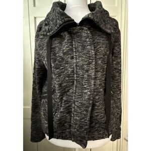 Silence + Noise XS Black Gray Knit Moto Jacket Zipper Pockets 100% Cotton